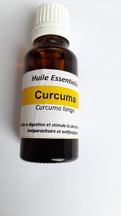 20 ml de huile essentielle de curcuma Qualité : naturel Fabricant : malagasy-France-Vanille Marque : MFV Origine : Madagascar Prix : 6.00 euros