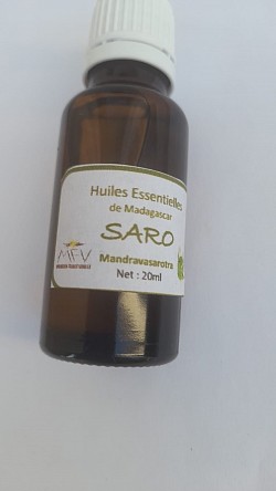 20 ml de huile essrntielle de saro Qualité : naturel Fabricant : Malagasy-France-Vanille Marque : MFV Origine : Madagascar Prix : 6.00 euros