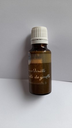 20 ml de huile essentielle de girofle Qualité : naturel Fabricant : Malagasy-France-Vanille Marque MFV Origine : Madagascar Prix : 5.50 euros